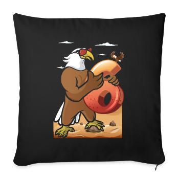 Bald eagle design for sixth birthday - Sofa pillowcase 17,3'' x 17,3'' (45 x 45 cm) - black - Front