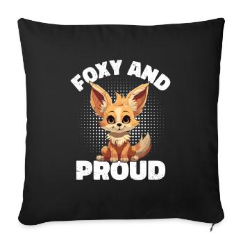 Fennec Fox Enthusiast Beobachtung Wildlife Süß - Sofakissenbezug 45 x 45 cm - Schwarz - Vorne