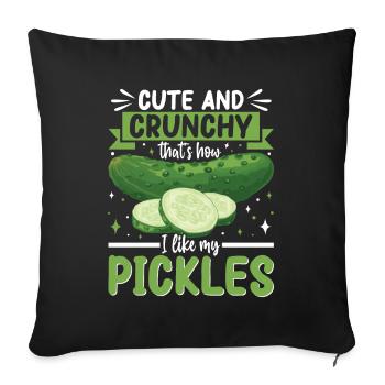 Cute and crunchy cucumber gift - Sofa pillowcase 17,3'' x 17,3'' (45 x 45 cm) - black - Front