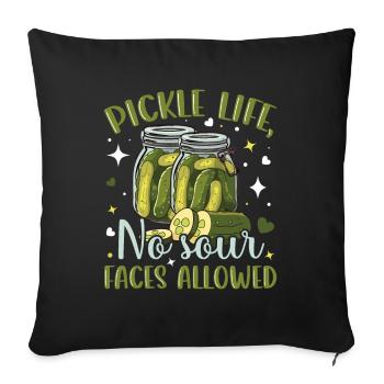Pickle life- Cucumber Gifts- Cucumber Tshirt - Sofa pillowcase 17,3'' x 17,3'' (45 x 45 cm) - black - Front