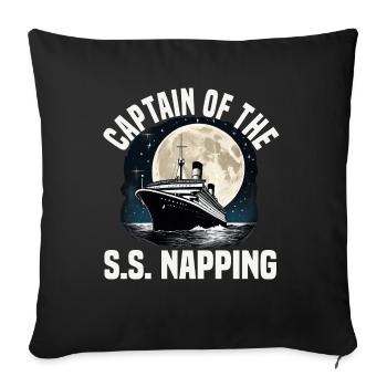 Captain Of Napping Cruise Ship Vacation Group - Sofa pillowcase 17,3'' x 17,3'' (45 x 45 cm) - black - Front