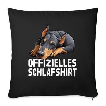 Chemise de nuit officielle Doberman - Housse de coussin décorative 45 x 45 cm - noir - Devant