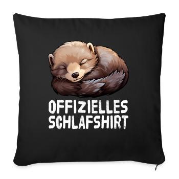 Official Sleep Shirt American Mink Mink - Sofa pillowcase 17,3'' x 17,3'' (45 x 45 cm) - black - Front