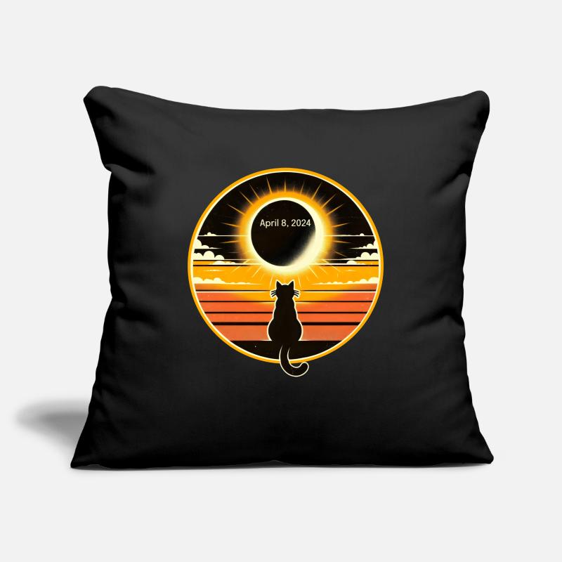 Cat Solar April 8, 2024 Eclipse Sunset Sofa pillowcase 17,3'' x 17,3'' (45 x 45 cm)