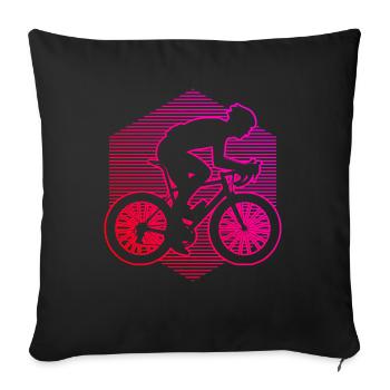 Vélo de route Vélo de route Vélo de route Cycliste de route - Housse de coussin décorative 45 x 45 cm - noir - Devant