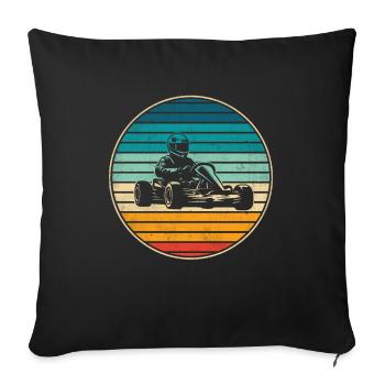 Go-Kart Karts Motorsport Men Kart Race Boys - Sofa pillowcase 17,3'' x 17,3'' (45 x 45 cm) - black - Front