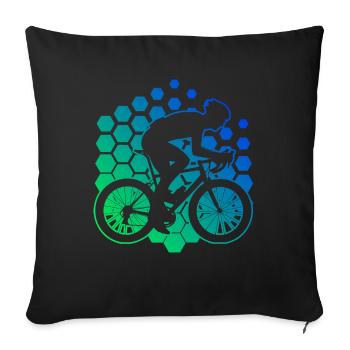 Cyclistes sur route Vélo de route Vélo de route Cyclisme sur route - Housse de coussin décorative 45 x 45 cm - noir - Devant