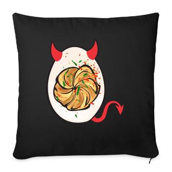 Gefüllte Eier Deviled Eggs - Sofakissenbezug 45 x 45 cm - Schwarz - Vorne