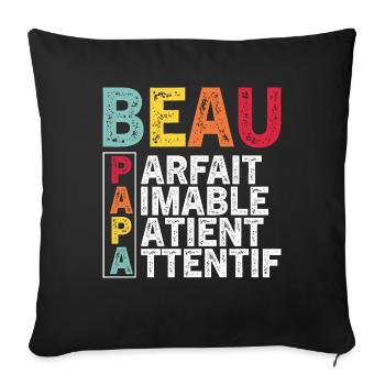 Father's Day Step-Dad 2024 Gift - Sofa pillowcase 17,3'' x 17,3'' (45 x 45 cm) - black - Front
