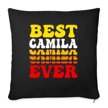 Groovy Vintage Custom Camila Name - Mignon Meilleur - Housse de coussin décorative 45 x 45 cm - noir - Devant