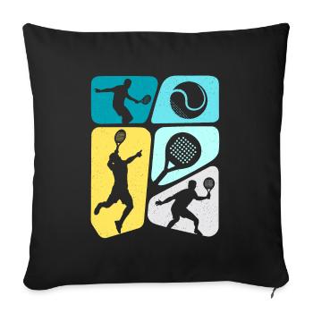 Padel Tennis Kids Boys Padel - Sofa pillowcase 17,3'' x 17,3'' (45 x 45 cm) - black - Front