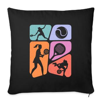 Padel Tennis Kids Girls Padel - Sofa pillowcase 17,3'' x 17,3'' (45 x 45 cm) - black - Front