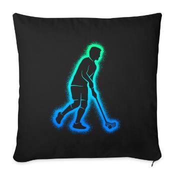 Floorball Floorball Indoor Bandy Boys Boys Hockey - Sofa pillowcase 17,3'' x 17,3'' (45 x 45 cm) - black - Front
