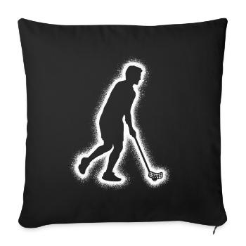 Floorball Floorball Innebandy Enfant Hockey Homme - Housse de coussin décorative 45 x 45 cm - noir - Devant
