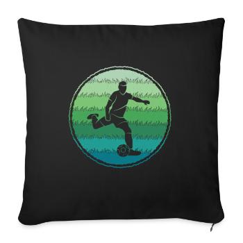 Joueur de football Joueur de football Vintage Joueur de football pour hommes - Housse de coussin décorative 45 x 45 cm - noir - Devant