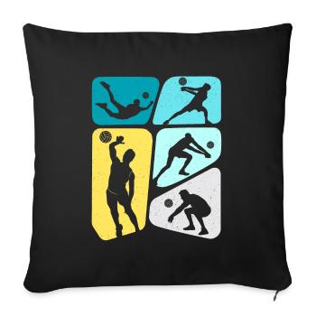 Volleyball Spieler Kinder Volleyballer Jungen - Sofakissenbezug 45 x 45 cm - Schwarz - Vorne
