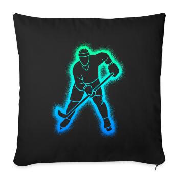 Hockey Players Children Men Hockey Players - Sofa pillowcase 17,3'' x 17,3'' (45 x 45 cm) - black - Front