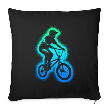 BMX Bike Stunts Homme Garçons Vélo BMX Enfants - Housse de coussin décorative 45 x 45 cm - noir - Devant