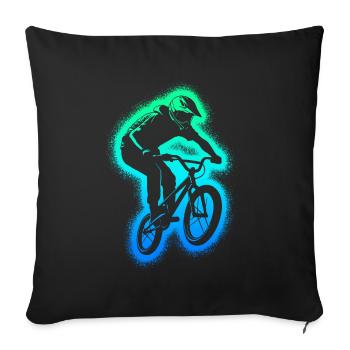 BMX Bike Stunt Vélo Homme BMX Garçons - Housse de coussin décorative 45 x 45 cm - noir - Devant