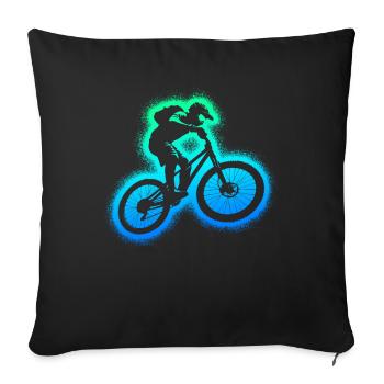 VTT VTT Biker Enfants Garçons Vélo de montagne - Housse de coussin décorative 45 x 45 cm - noir - Devant