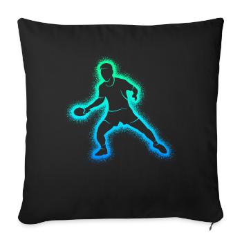 Joueurs de tennis de table Garçons Joueurs de tennis de table - Housse de coussin décorative 45 x 45 cm - noir - Devant