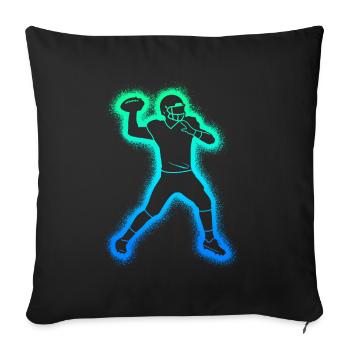 Joueurs de football américain Football masculin Enfants - Housse de coussin décorative 45 x 45 cm - noir - Devant