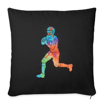 Football américain Sports Garçons Football Enfants - Housse de coussin décorative 45 x 45 cm - noir - Devant