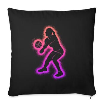Volleyball Player Girls Women Volleyball Player - Sofa pillowcase 17,3'' x 17,3'' (45 x 45 cm) - black - Front