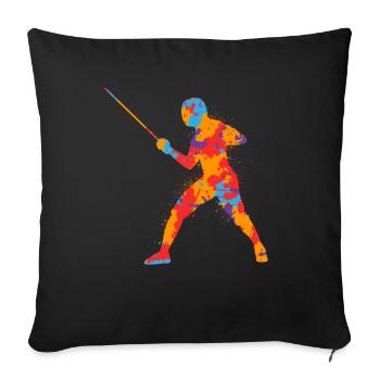 Escrime Graphique Coloré Escrime Enfants Escrime - Housse de coussin décorative 45 x 45 cm - noir - Devant