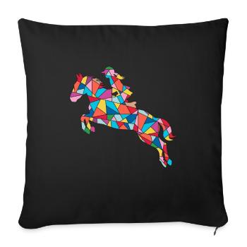 Pferd reiten Reiter Kinder Mädchen Frauen Pferde - Sofakissenbezug 45 x 45 cm - Schwarz - Vorne