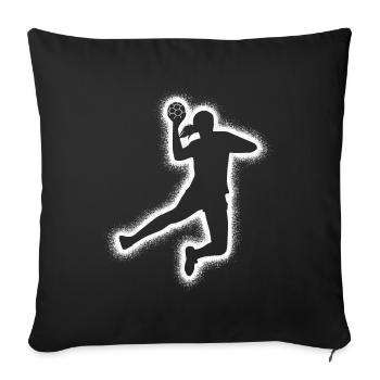Handball Handballspielerin Damen Handballerin - Sofakissenbezug 45 x 45 cm - Schwarz - Vorne