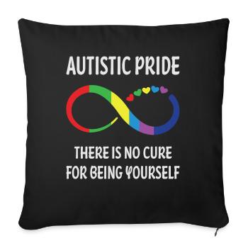 Autism Autistic - Sofa pillowcase 17,3'' x 17,3'' (45 x 45 cm) - black - Front