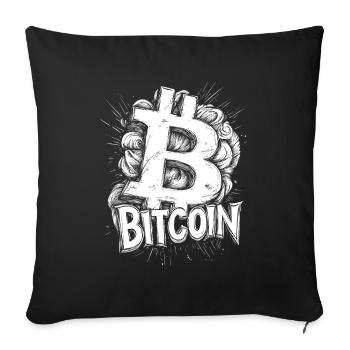 Crypto Bitcoin Coin Millionaire - Housse de coussin décorative 45 x 45 cm - noir - Devant