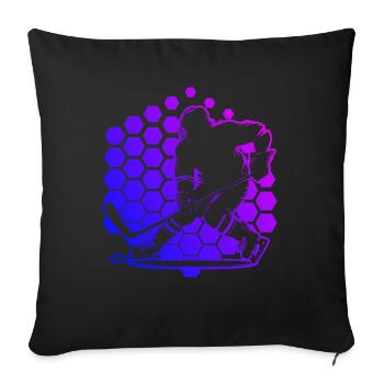 Joueurs de hockey sur glace Hockey sur glace Homme - Housse de coussin décorative 45 x 45 cm - noir - Devant