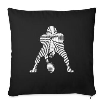 American Football Fingerabdruck Football - Sofakissenbezug 45 x 45 cm - Schwarz - Vorne