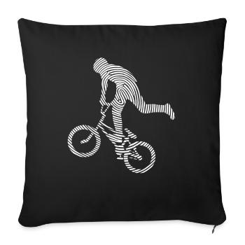 BMX Cascades Vélo Empreinte digitale Vélo BMX - Housse de coussin décorative 45 x 45 cm - noir - Devant