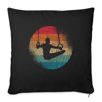 Gymnastics Gymnastics Ring Gymnastics Fingerprint Gymnastics - Sofa pillowcase 17,3'' x 17,3'' (45 x 45 cm) - black - Front