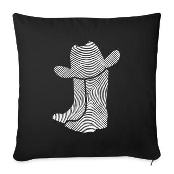 Linedance Dancer Fingerabdruck Line Dance - Sofakissenbezug 45 x 45 cm - Schwarz - Vorne