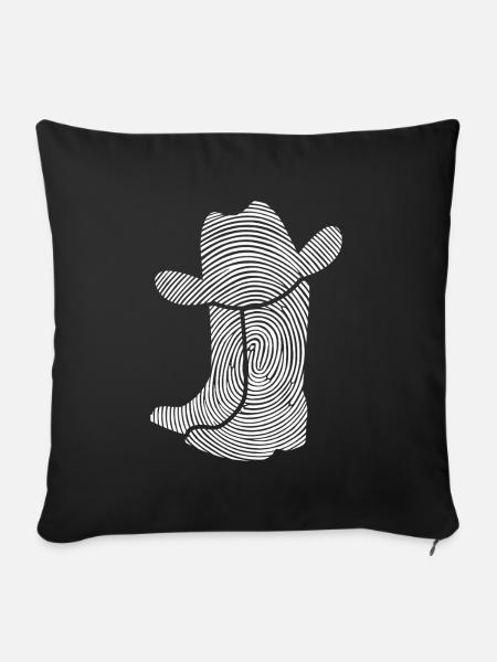 Linedance Dancer Fingerabdruck Line Dance - Sofakissenbezug 45 x 45 cm - Schwarz