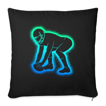 Joueurs de football américain Football masculin Garçons - Housse de coussin décorative 45 x 45 cm - noir - Devant