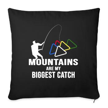 Bergfex Mountaineer Randonnée alpiniste en montagne - Housse de coussin décorative 45 x 45 cm - noir - Devant