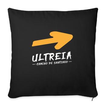 Camino de Santaigo. Chemin de Compostelle, T-shirt Ultreia - Housse de coussin décorative 45 x 45 cm - noir - Devant