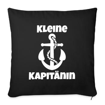 Nachwuchs Kapitänin kleine Kapitänin Boot Segeln - Sofakissenbezug 45 x 45 cm - Schwarz - Vorne