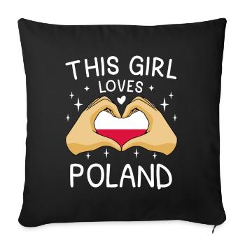 Poland Flag Used Look Polska Polish Flag - Sofa pillowcase 17,3'' x 17,3'' (45 x 45 cm) - black - Front