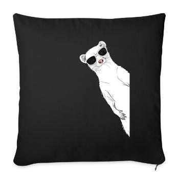 Cool ferret with sunglasses Cute ferret - Sofa pillowcase 17,3'' x 17,3'' (45 x 45 cm) - black - Front
