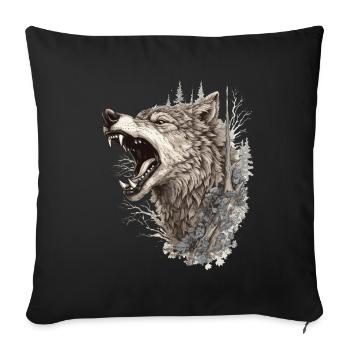 Wolf Wolf Head Scratch Marks Claws Wild Forest Hunter - Sofa pillowcase 17,3'' x 17,3'' (45 x 45 cm) - black - Front