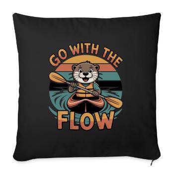 Drôle de kayak castor - Housse de coussin décorative 45 x 45 cm - noir - Devant