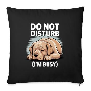 Golden Labrador Ne pas déranger Je suis occupé - Housse de coussin décorative 45 x 45 cm - noir - Devant