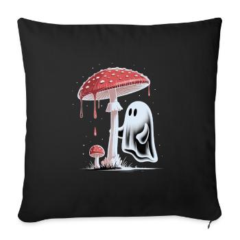 Halloween Whimsical Ghost & Toadstool Cottagecore - Sofa pillowcase 17,3'' x 17,3'' (45 x 45 cm) - black - Front