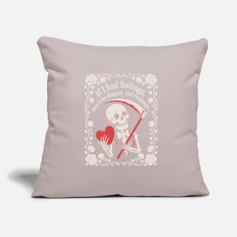 Halloween drôle squelette si j’avais des sentiments Housse de coussin décorative 45 x 45 cm
